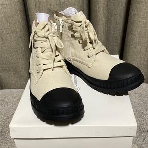 Treasure & Bond (Nordstrom) - Beige and Black Women's High-Top Sneakers